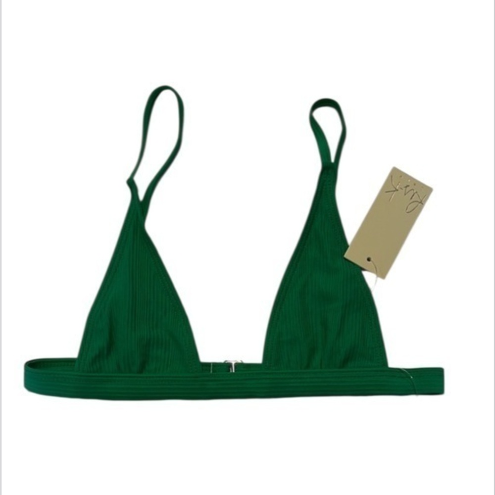 Ris-K yacht emerald rib bikini swim top size small NWT